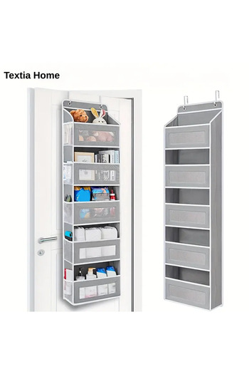 Textia Home 5-Eye Layered Door Back Organizer Shelf Baby Items Children's Room Bathroom Organizer