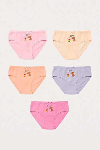 Katia&Bony Girl's Elephant Printed 5-Piece Slip Panties