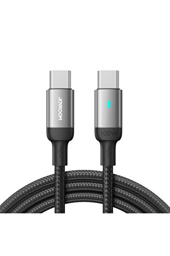 Joyroom Cablu de date și încărcare, USB Type-C la USB Type-C, 100W, 480Mbps, încărcare rapidă, indicator LED, 1.2m