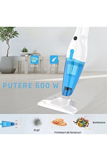 Promagg Aspirator Vertical 2 în 1 Portabil 600W cu Filtru HEPA