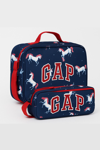GAP Licensed Unicorn Patterned Lunch Box - Double Compartment Pen Holder Girl's School Set