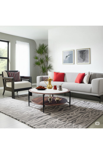 private house Modern two-tier coffee table 80 cm.