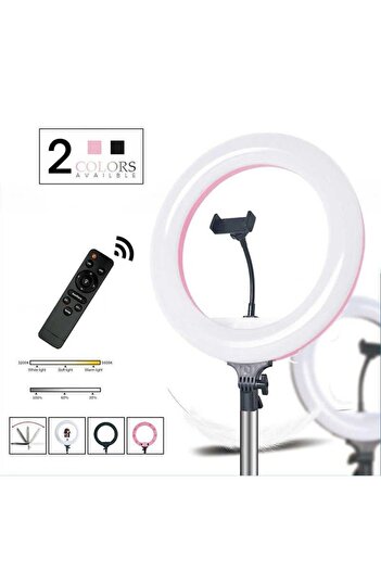 Generic 10" Dimmable LED Selfie Ring Light with 63" Tripod, Phone Holder & Remote for iPhone/Android