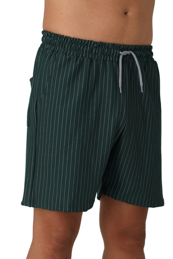 Raspberry Striped Interlock Pocket Men's Shorts