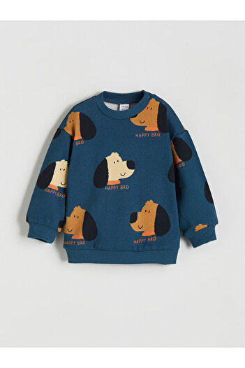 LC Waikiki Dog Printed Baby Boy Sweatpants and Sweatshirt 2-Piece Set