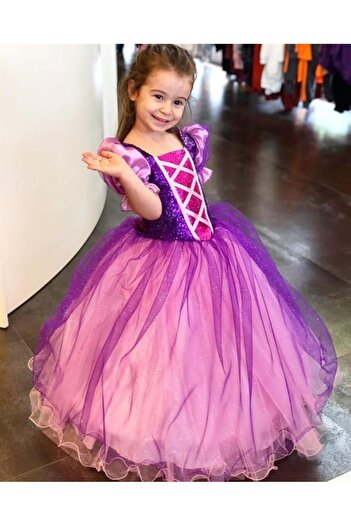 moona kids 3-9 Years Girl Rapunzel Evening Dress
