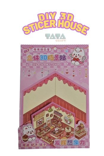 TATA CRAFT DIY 3D Sticer House Isometric Little House Sticker