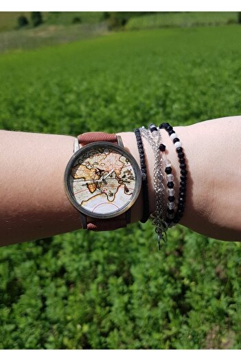 Skymag Ceas dama harta vintage si avion, curea piele ecologica, quartz