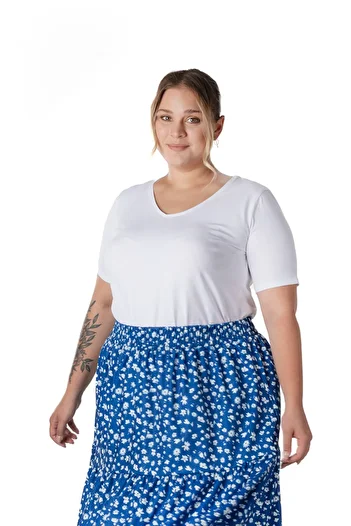 Stil Diva Plus Size Short Sleeve Basic T-Shirt 12481903