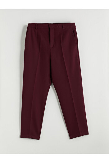 LC Waikiki Red Slim Fit Women's Pleated Trousers