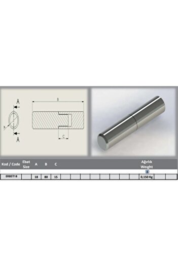 Erbek Ø18Mm Standard Shaft Hinge