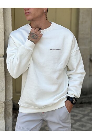 Pisa Art Φούτερ Oversize Les Printed 3 Thread 100% βαμβάκι