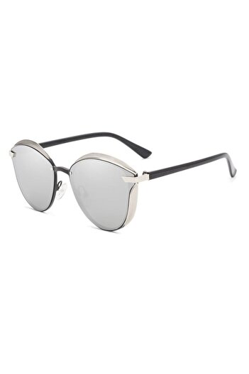 KINGSEVEN Sunglasses Cat Eye Mirror Mirror Silver Polarized