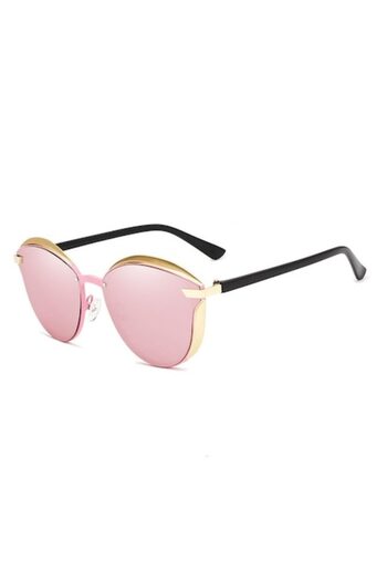 KINGSEVEN Sunglasses Cat Eye Mirror Pink Gold Polarized