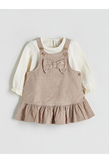 LC Waikiki Sparkling Choices from Shining Store |   Crew Neck Bow Detail Baby Girl Dress and Blouse