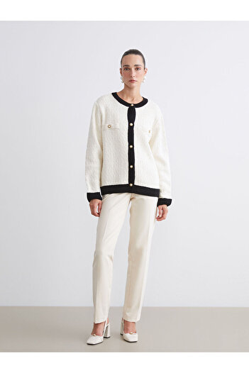 LC Waikiki Crew Neck Women's Knitwear Cardigan