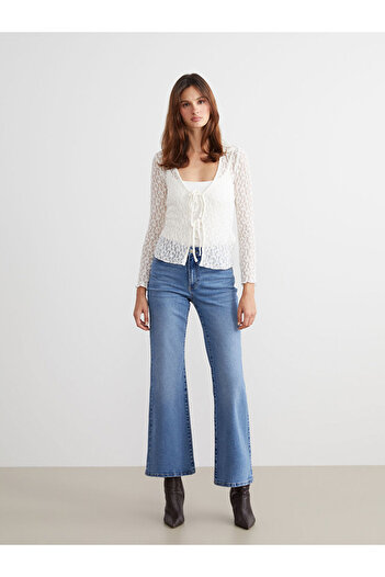 LC Waikiki Sparkling Choices from Shining Store |   Tie-Up Collar Lace-Up Women's Cardigan