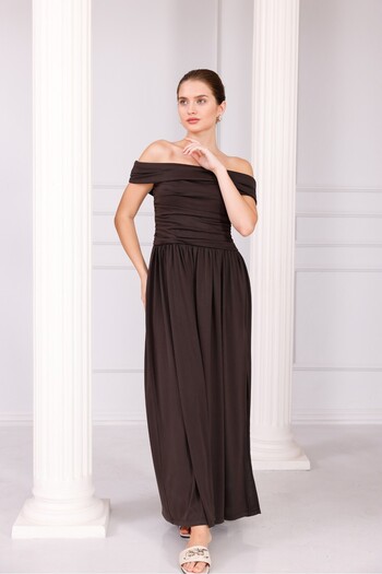 Pulli Collection Modal Fabric Off Shoulder Long Dress