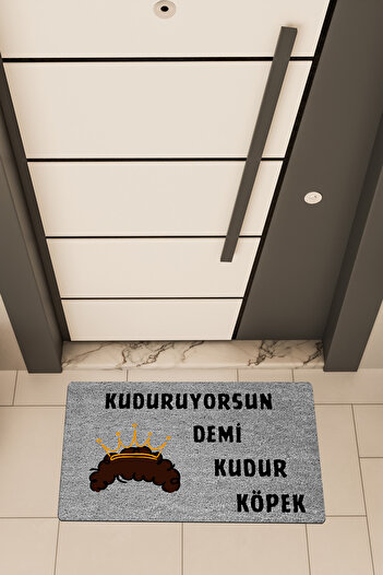Dormot High Quality Digital Printing Gray, Prince New Kudur Dog Themed Door Mat