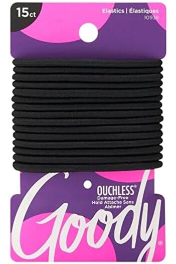 Generic Ouchless Braided Elastics, Black, 15 Units