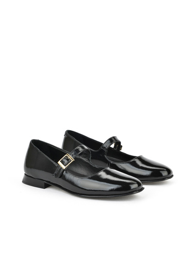 Ziya , Women's Genuine Leather Ballerinas 1531050Z25100780K2 Black