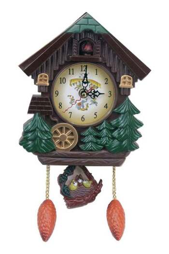 Generic Cartoon Cuckoo House Wall Clock, Hourly Music, Multiple Colors Available, 21.00x7.20x18.00cm