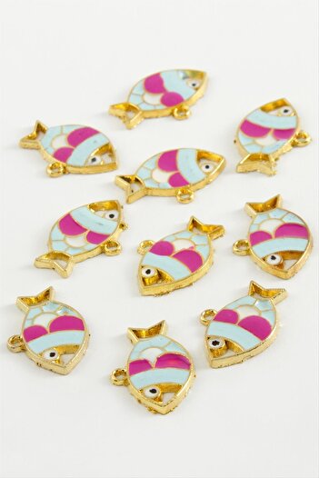 ZERO LAND Msa-Shop Fish Single Handle Enamel Bracelet and Pendant Attachment 1 Piece-Yellow