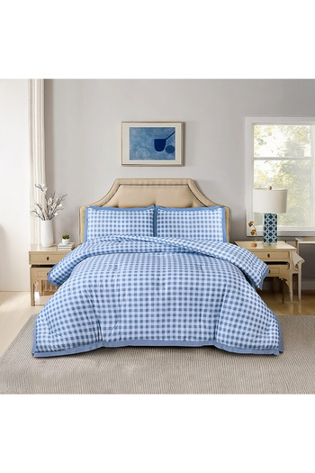 Bee Home Gingham | 100% Cotton Double 6-Piece Duvet Set