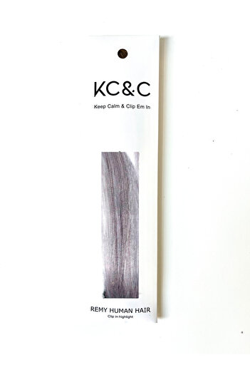 keep calm & Clip Em In - Pastel Lavender Grey Hair Wavy Single Highlight 1pc
