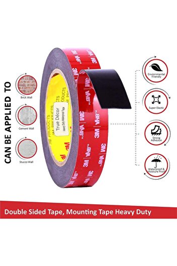 COOYA Double Sided Heavy Duty Mounting Tape,3cmx3m Heavy Duty Foam Adhesive,Waterproof,for Home Decor