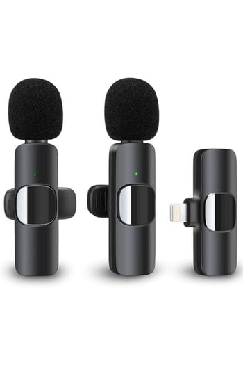 Generic NEW Wireless Lavalier Microphone Compatible for iPhone iPad, Plug-Play Wireless Mic for Recording, L