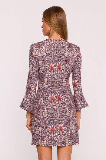 Made of Emotion Mini dress with wide cuffs and print