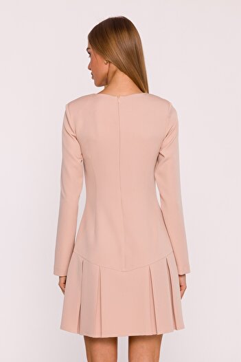 Made of Emotion Elegant mini dress with deep pleats