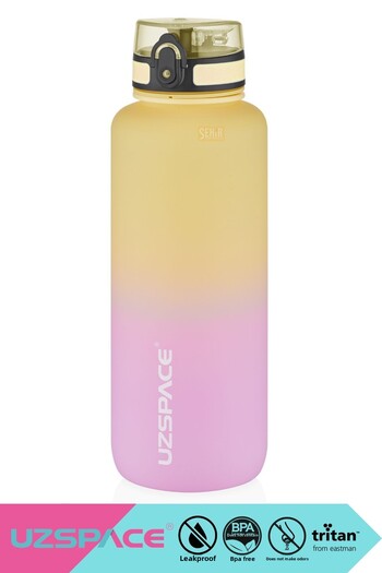 Uzspace 1500ml New - Motivational Tritan Water Bottle with Dual Colors, Leak-Proof, BPA Free, Lockable Lid