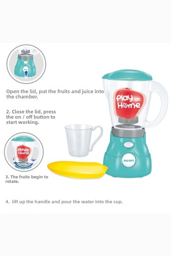welcomein Blue Blender Toy Realistic Moving Blender with Lighted Accessories Dollhouse Activity Game