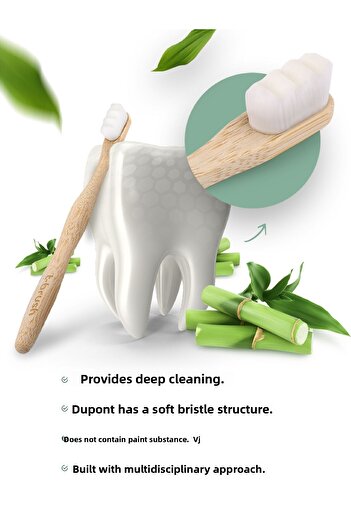 TBRUSH White Nano Vegan Bamboo Toothbrush - Ultra Soft (Sensitive Teeth) + Stainless Steel Tongue Cleaner