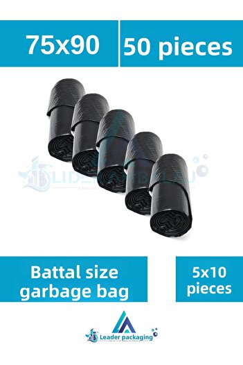 Lider Garbage Bags Large Size 10 Packs 5 Rolls Thick 75X90 Garbage Bags