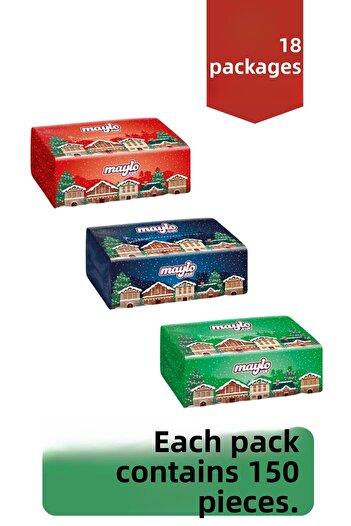 Maylo Winter Series Mix Puff Wipes 150 Pack - 18 Pack