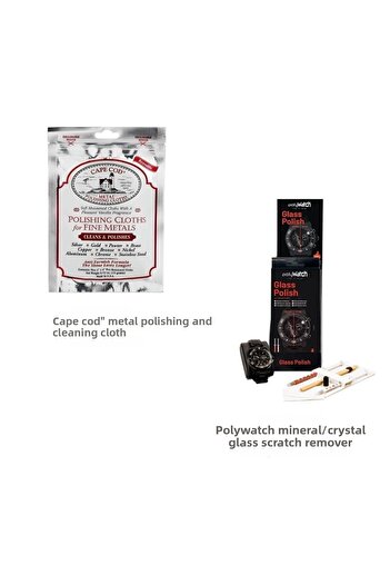 CAPE COD Watch Care Set - CapeCod Polishing Cloth & PolyWatch Mineral/Sapphire Watch Glass Scratch Remover