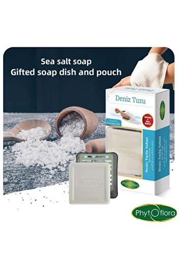 Phytoflora Sea Salt Soap with Pouch and Soap Dish Gift 125 Gr