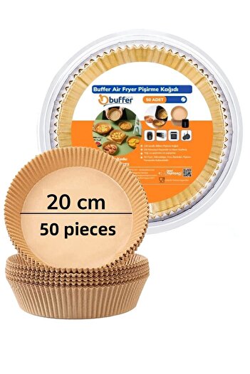 Buffer ® 50Pcs Air Fryer Baking Paper Disposable Air Fryer Non-Stick Round Plate Model