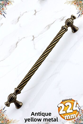 Badem10 Burma Tumbled Antique Yellow Metal 224 mm -22.4 cm Furniture Kitchen Drawer Cabinet Handle Handle Handle Handles