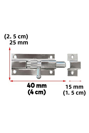 Badem10 25X40 mm Small Metal Chrome Mavzer Deadbolt - Door Window Safety Lock