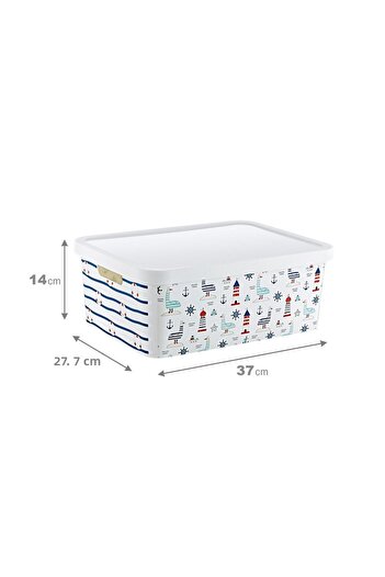 Smartware Stafi Patterned Multi-Purpose Box with Lid 12 Lt