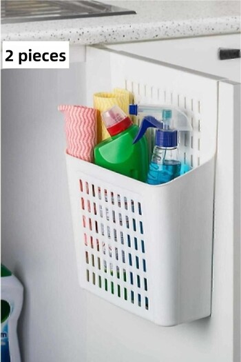 Bayev 2 Pieces Plastic Hanging Closet Organizer Detergent Holder Inside the Cabinet