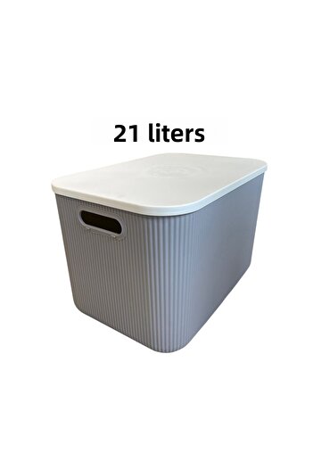 Bayev 21 Lt Storage Gray Cabinet Organizer, Toy and Laundry Basket Shoes Boots Storage Box