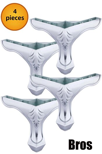 NUBLADO (4 BUC.) Bros Plastic de lux cromat 14 cm Mobilier Grup de scaune Canapea Tv Unit Scaun Picior Picioare.