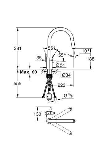 Grohe Eurocosmo Single Control Sink Faucet3148100
