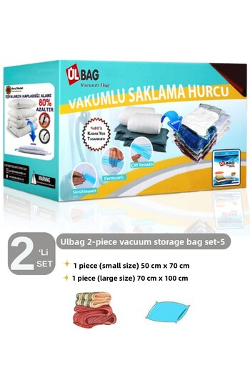 ÜLBAG 5-Piece 2-Piece Vacuum  Set - 1 Pcs. For Pillows, 1 Ad. Blanket Size, Vacuum Bag