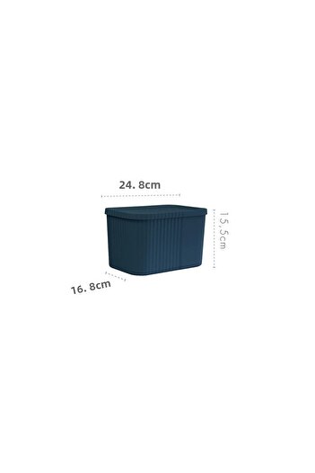 Dükkanönü 1 Piece 6 Liters Midi Multi-Purpose Storage Box with Lid - Towel, Cosmetic Personal Item Organizer